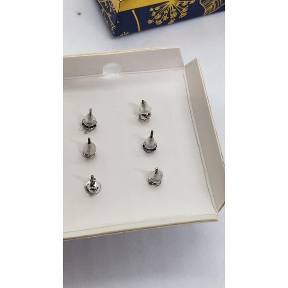 3 Pair Freshwater Button Pearl Earrings NIB Cote De Argent Sterling Silver - Picture 3 of 5